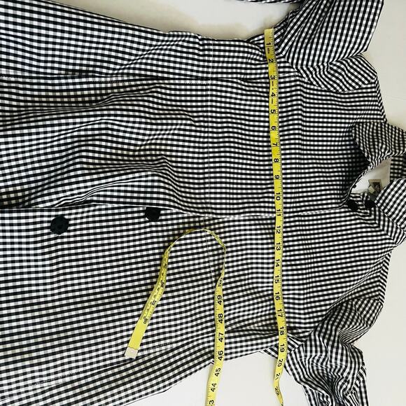 Anne Klein Black Whute Gingham Long Line Jacket Size M Medium - Picture 7 of 9